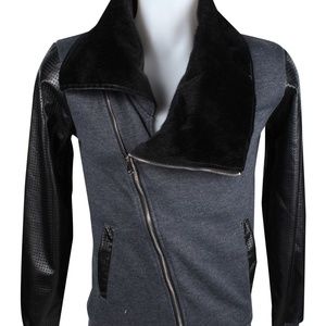 NEW Assymetrical Collar Bomber Jacket